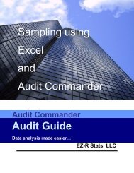 Sampling using Excel and Audit Commander Audit Guide