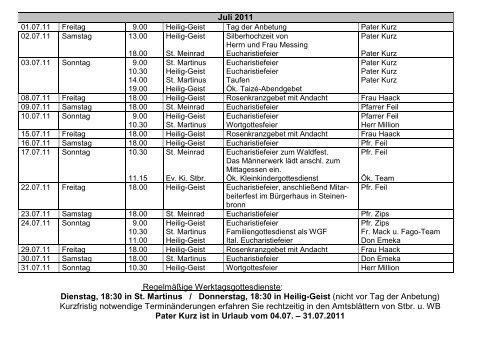 Juni/ Juli 2011 Komm, Heiliger Geist - Diözese Rottenburg-Stuttgart