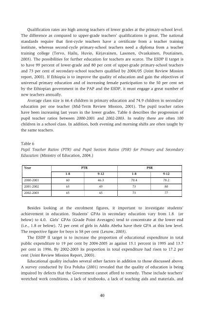 Education and Training in Ethiopia An Evaluation of Approaching EFA Goals