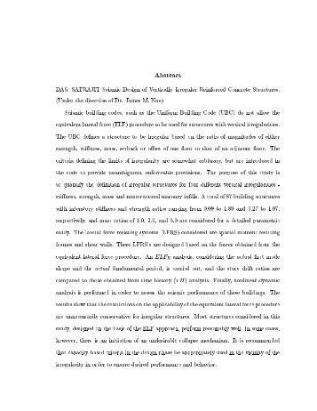 Abstract DAS, SATRAJIT Seismic Design of Vertically Irregular ...