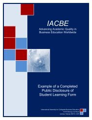 Example of a Completed Public Disclosure of Student ... - IACBE