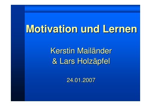 Motivation Und Lernen