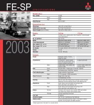 SPECIFICATIONS - Mitsubishi Fuso