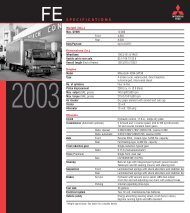 SPECIFICATIONS - Mitsubishi Fuso