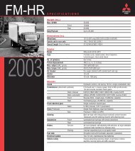 SPECIFICATIONS - Mitsubishi Fuso