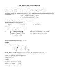 LOGARITHMS AND THEIR PROPERTIES 2  log  if and only if 7