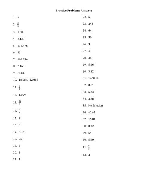 Solving Exponential & Logarithmic Equations  0  ln ln2 3 ln2 3