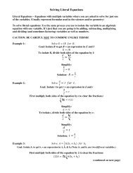 Practice Solving Literal Equations - msbuckelewmath