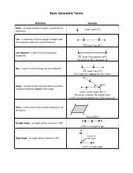 Basic Geometric Terms