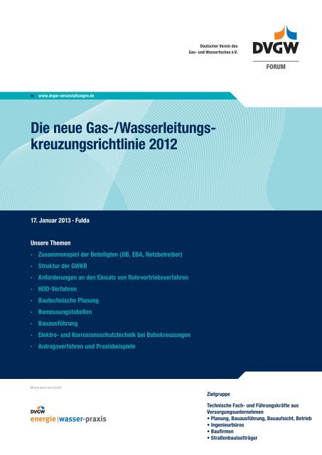 Die neue Gas-/Wasserleitungs- kreuzungsrichtlinie 2012