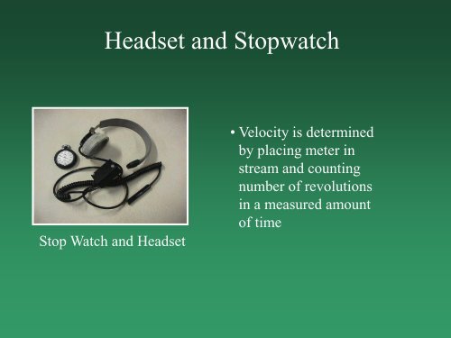 Measurement of Stream Discharge by Wading