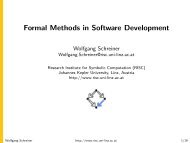 Formal Methods in Software Development - RISC