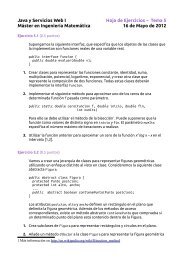 Java y Servicios Web I Hoja de Ejercicios â Tema 5 MÃ¡ster en ...