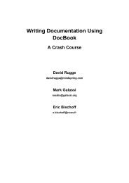 Writing Documentation Using DocBook