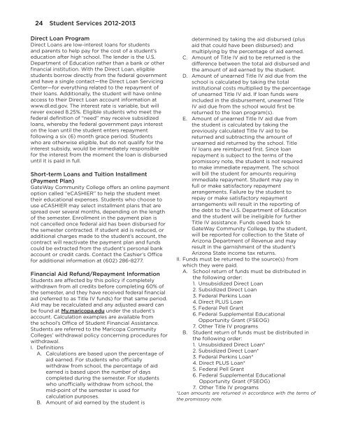 academic calendar 2012-2013 - GateWay Community College