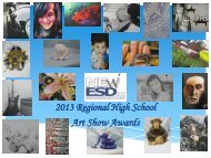 2013 Regional High School Art Show Awards