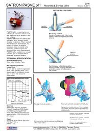 SATRON PASVE pH Mounting & Service Valve