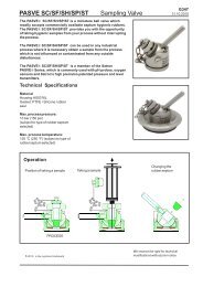 PASVE SC/SF/SH/SP/ST Sampling Valve