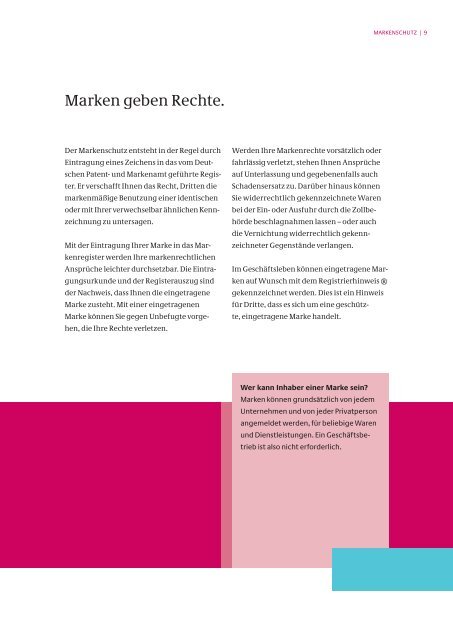 Marken - Eine Informationsbroschüre zum Markenschutz - DPMA