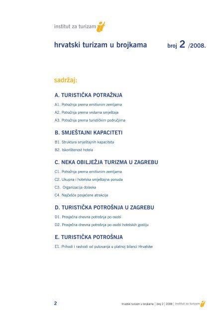 Hrvatski turizam u brojkama 2/2008 - Institut za turizam