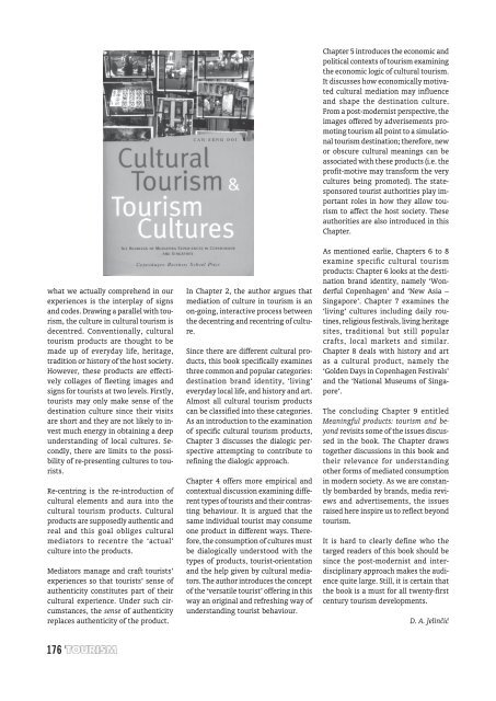 CULTURAL TOURISM & TOURISM CULTURES