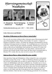 Kirchenanzeiger vom 25.07.2010 bis zum 19.09.2010 - Musibuam.de