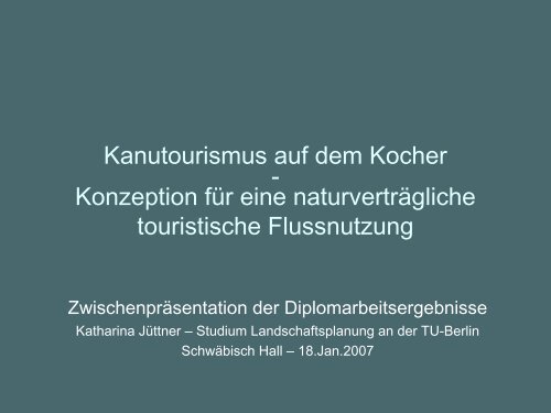 Kanutourismus auf dem Kocher - Hohenlohe Aktiv