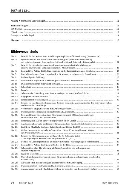 Merkblatt DWA-M 512-1 Dichtungssysteme im Wasserbau Teil 1