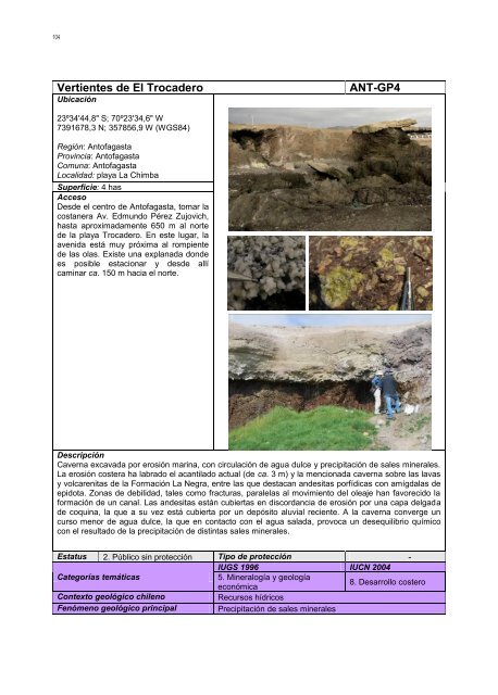 GEOLOGÍA PARA EL ORDENAMIENTO TERRITORIAL ÁREA DE ANTOFAGASTA