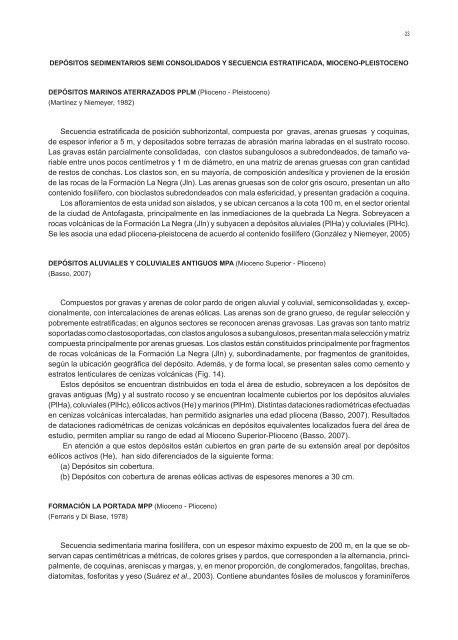 GEOLOGÍA PARA EL ORDENAMIENTO TERRITORIAL ÁREA DE ANTOFAGASTA