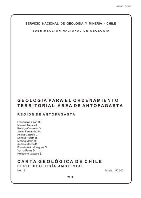 GEOLOGÍA PARA EL ORDENAMIENTO TERRITORIAL ÁREA DE ANTOFAGASTA