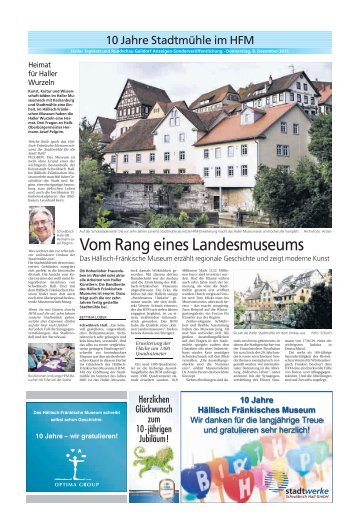 10 Jahre Hällisch Fränkisches Museum - Haller Tagblatt