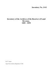 Inventory No. 1/4/1 Inventory of the Archives of the Receiver of Land ...