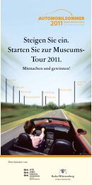 Steigen Sie ein. Starten Sie zur Museums- Tour 2011.