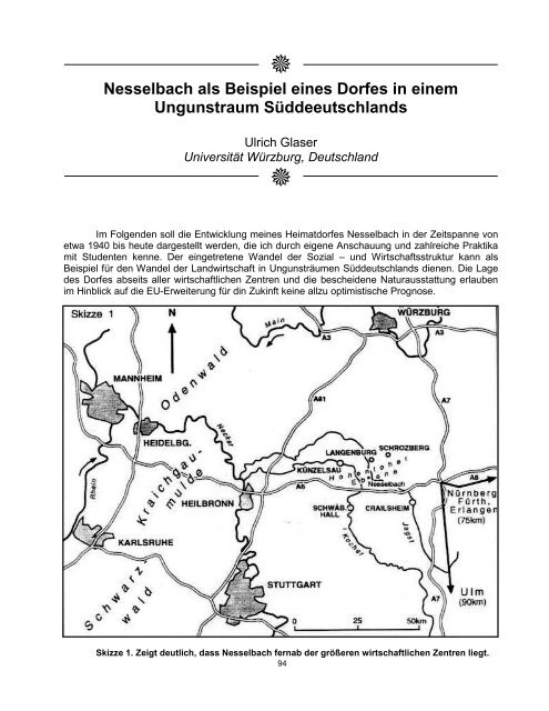 Nesselbach als Beispiel eines Dorfes in einem Ungunstraum ...
