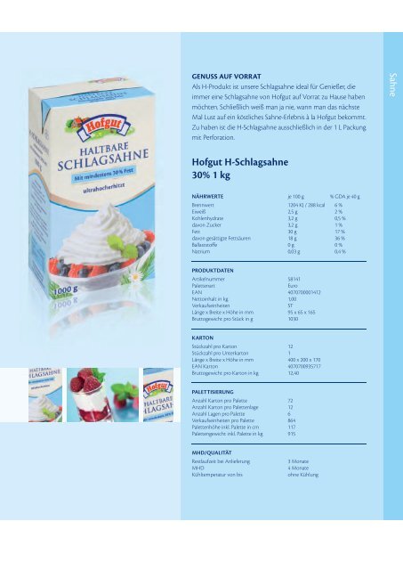 UNSER PRODUKTSORTIMENT - Hohenloher Molkerei eG