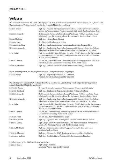 Merkblatt DWA-M 612-1 Gewässerrandstreifen Teil 1