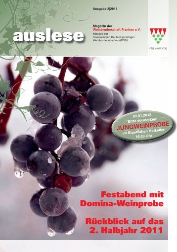 auslese - Ausgabe 2|2011 - Weinbruderschaft Franken