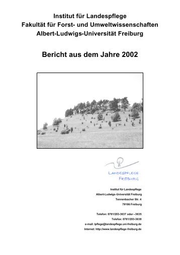 Bericht aus dem Jahre 2002 - Institut für Landespflege