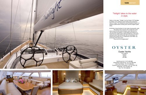 Read the full article here - Oyster Yachts