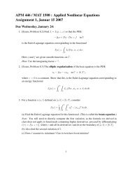 APM 446 / MAT 1508 : Applied Nonlinear Equations Assignment 1 ...