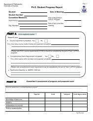 Ph.D Student Progress Report