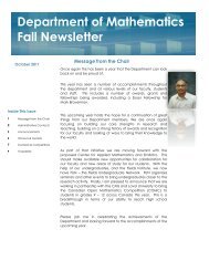 Fall 2011 - Department of Mathematics - University of Toronto