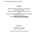Kirchengemeinden unseres Bezirks. Kontakt: Bärbel Heuberger ...