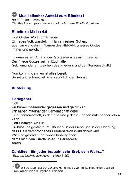 Bittgottesdienst für den Frieden in der Welt 2010 - Evangelische ...