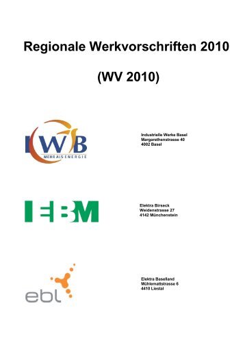 Regionale Werkvorschriften 2010 - EBL