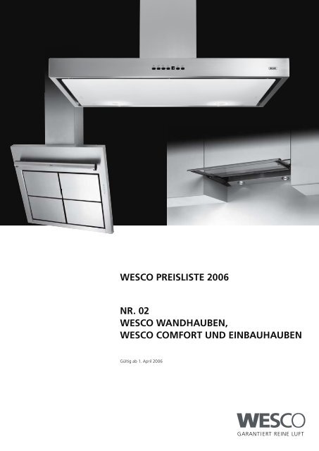 WESCO PREISLISTE 2006 NR. 02 WESCO WANDHAUBEN ...