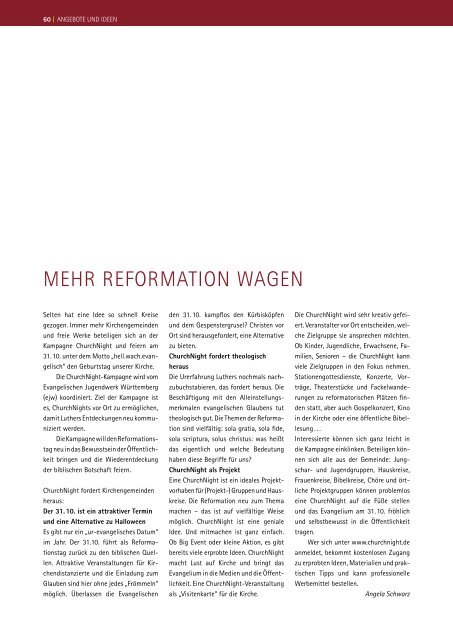 Themenheft zum Reformationstag - Evangelische Kirche in ...