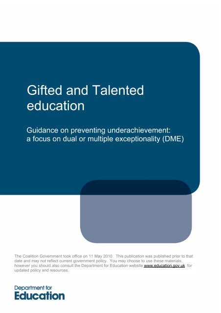 a focus on dual or multiple exceptionality - Potential Plus UK