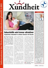 Informationen der Hohenloher Krankenhaus gGmbH 2-2011